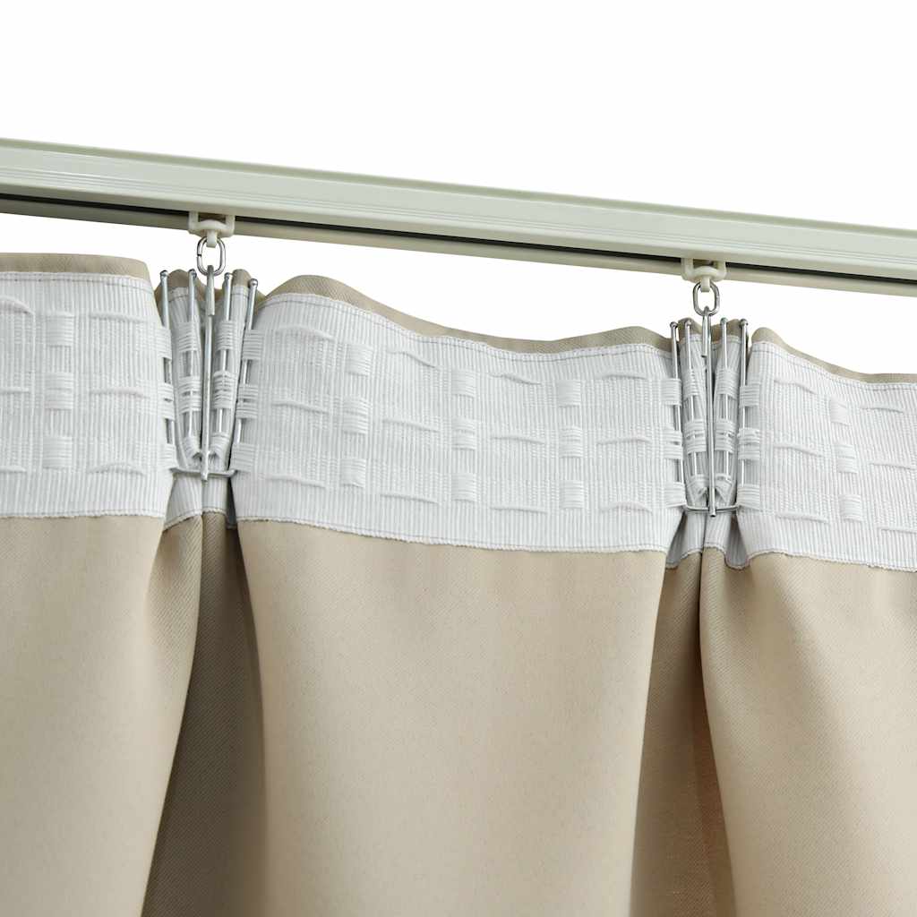 Tende Oscuranti con Ganci 2 pz Beige 140x225 cm | homemem39