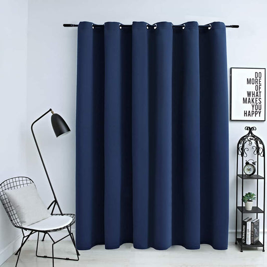 Tenda Oscurante con Anelli in Metallo Blu 290x245 cm | homemem39