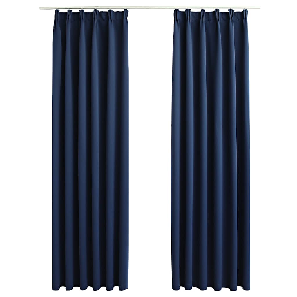 Tende Oscuranti con Ganci 2 pz Blue 140x175 cm | homemem39