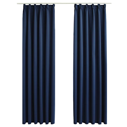 Tende Oscuranti con Ganci 2 pz Blue 140x175 cm | homemem39
