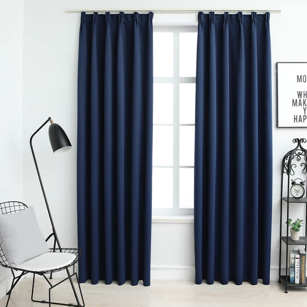 Tende Oscuranti con Ganci 2 pz Blue 140x175 cm | homemem39