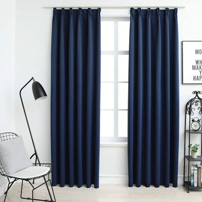 Tende Oscuranti con Ganci 2 pz Blue 140x175 cm | homemem39