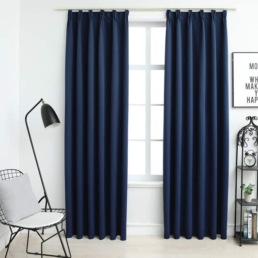 Tende Oscuranti con Ganci 2 pz Blue 140x175 cm | homemem39