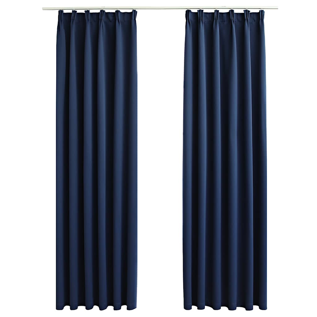 Tende Oscuranti con Ganci 2 pz Blu 140x225 cm | homemem39