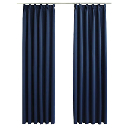 Tende Oscuranti con Ganci 2 pz Blu 140x225 cm | homemem39