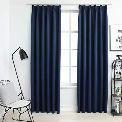 Tende Oscuranti con Ganci 2 pz Blu 140x225 cm | homemem39