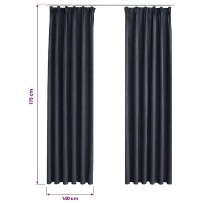 Tende Oscuranti con Ganci 2 pz Antracite 140x175 cm | homemem39