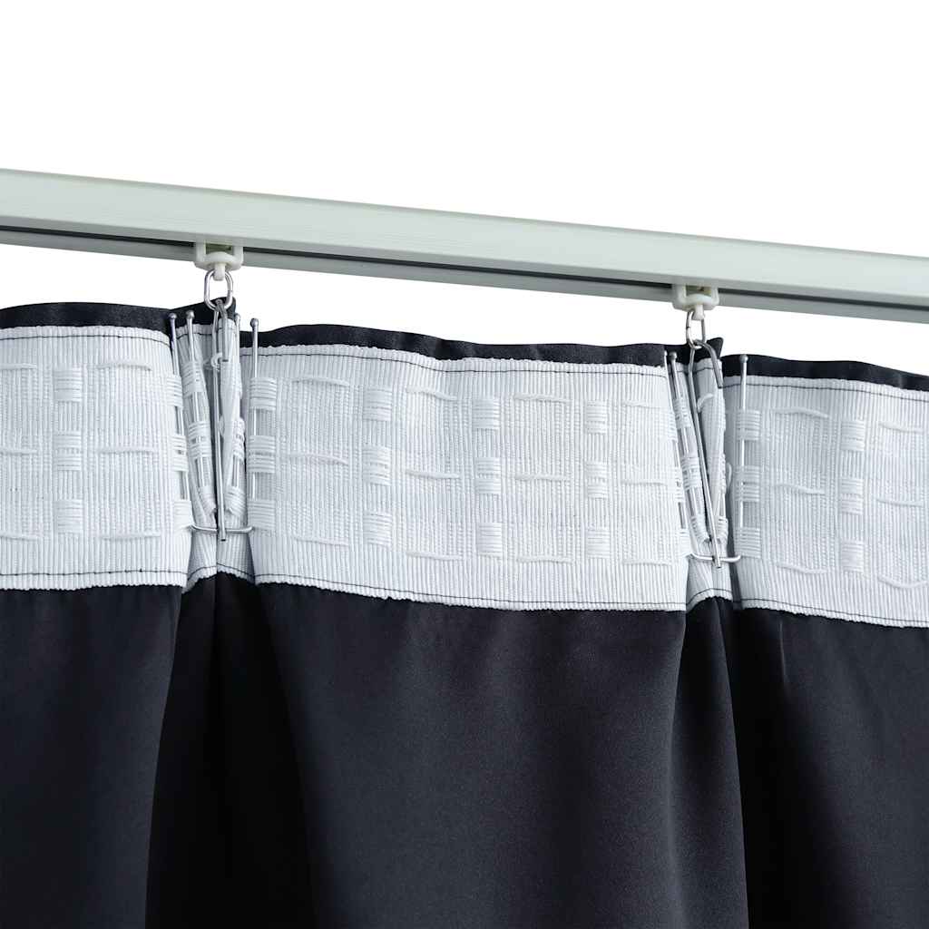Tende Oscuranti con Ganci 2 pz Antracite 140x225 cm | homemem39