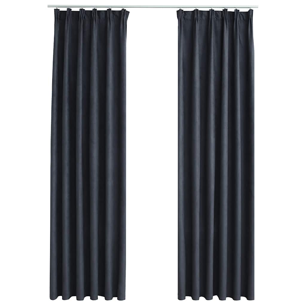Tende Oscuranti con Ganci 2 pz Antracite 140x245 cm | homemem39
