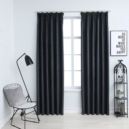Tende Oscuranti con Ganci 2 pz Antracite 140x245 cm | homemem39