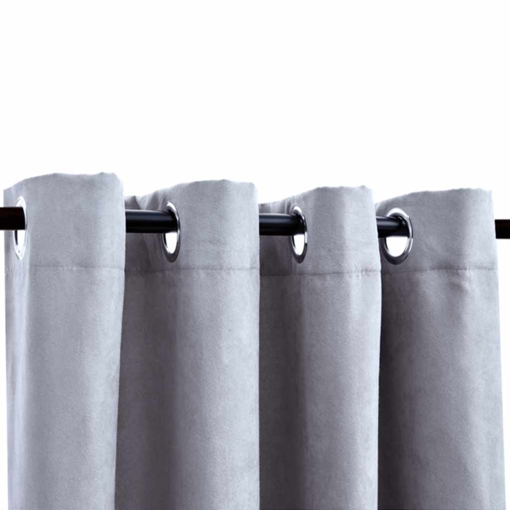 Tende Oscuranti con Anelli in Metallo 2 pz Grigie 140x175 cm | homemem39