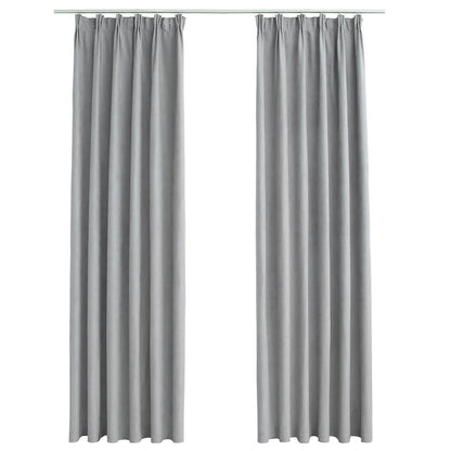 Tende Oscuranti con Ganci 2 pz Grigie 140x175 cm | homemem39
