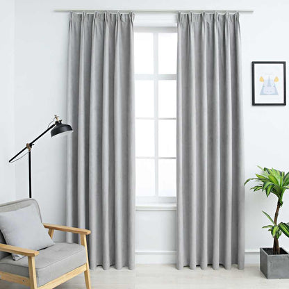 Tende Oscuranti con Ganci 2 pz Grigie 140x175 cm | homemem39