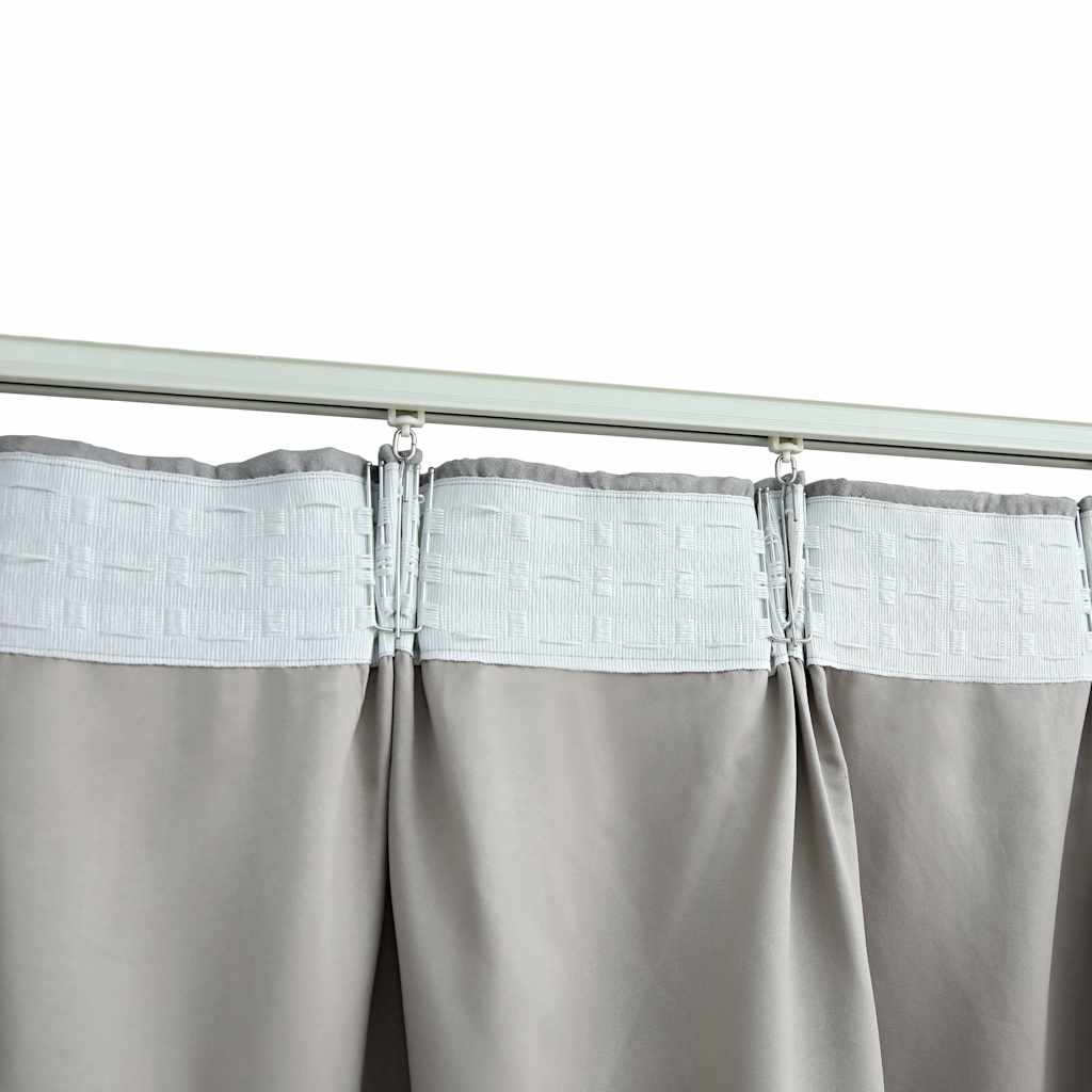Tende Oscuranti con Ganci 2 pz Grigie 140x225 cm | homemem39