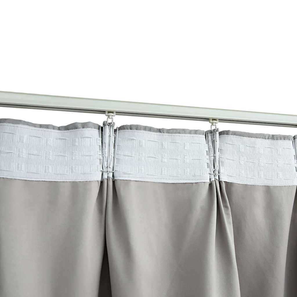 Tende Oscuranti con Ganci 2 pz Grigie 140x225 cm