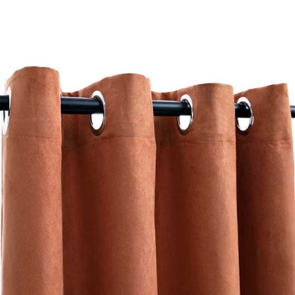 Tende Oscuranti con Anelli in Metallo 2 pz Ruggine 140x245 cm | homemem39