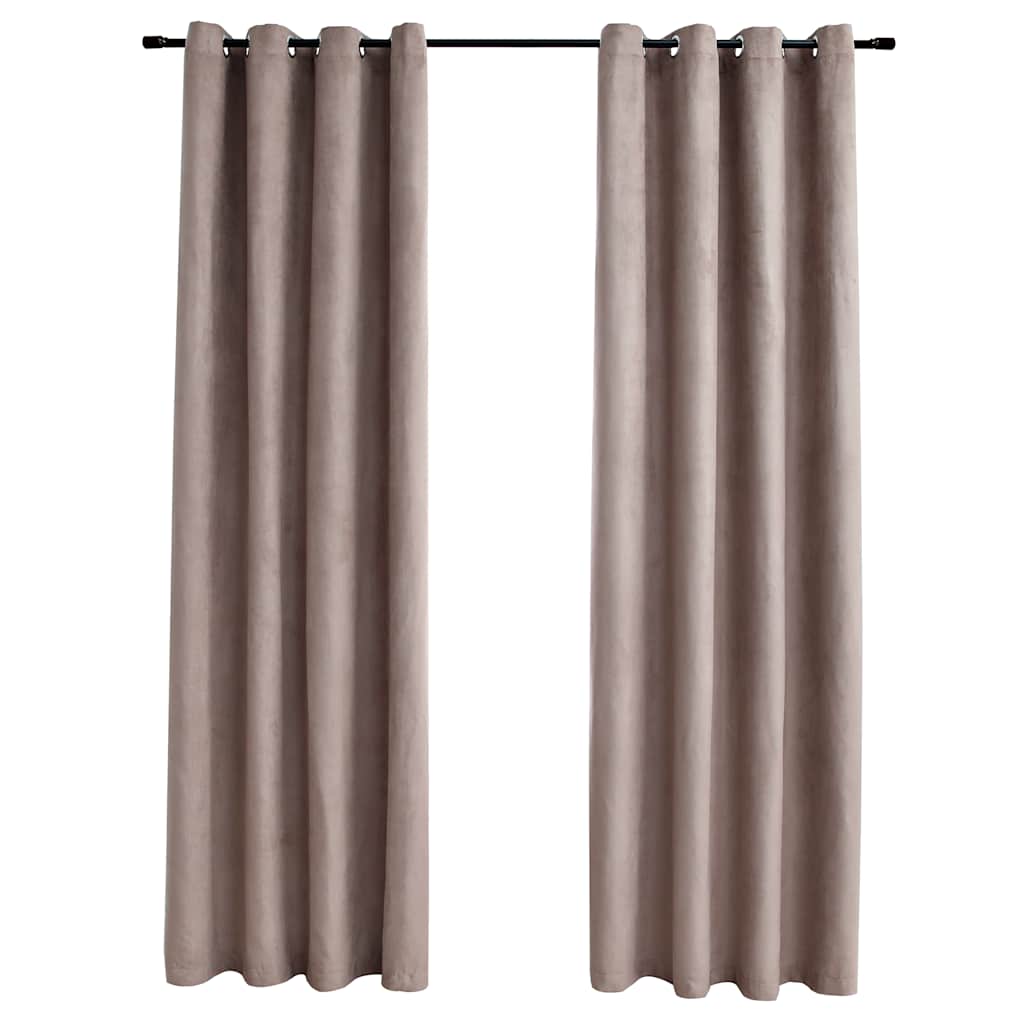 Tende Oscuranti con Anelli Metallo 2 pz Grigio Talpa 140x175 cm | homemem39