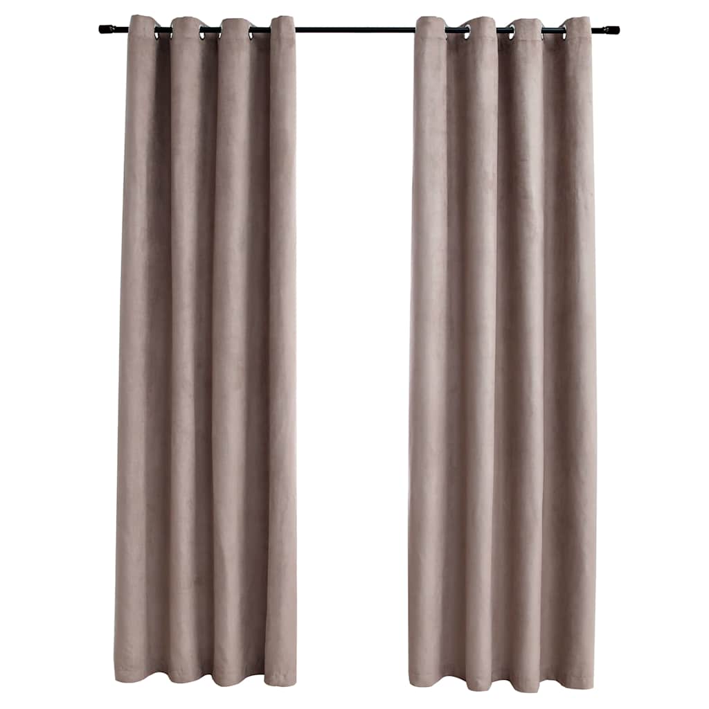 Tende Oscuranti con Anelli Metallo 2 pz Grigio Talpa 140x175 cm