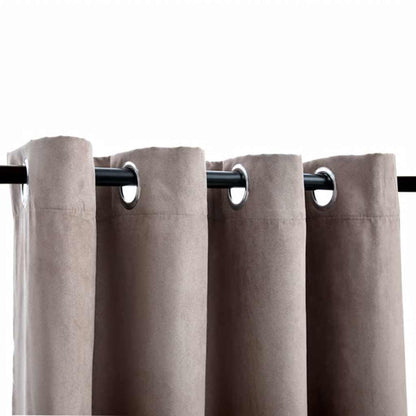 Tende Oscuranti con Anelli Metallo 2 pz Grigio Talpa 140x175 cm | homemem39