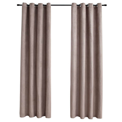 Tende Oscuranti con Anelli Metallo 2 pz Grigio Talpa 140x225 cm