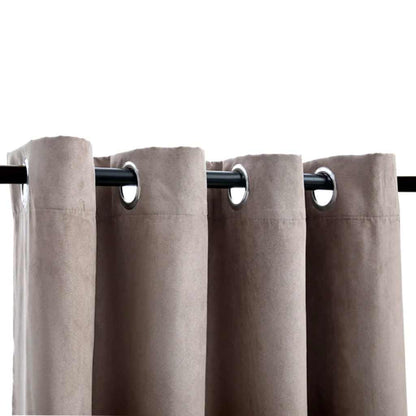 Tende Oscuranti con Anelli Metallo 2 pz Grigio Talpa 140x225 cm | homemem39