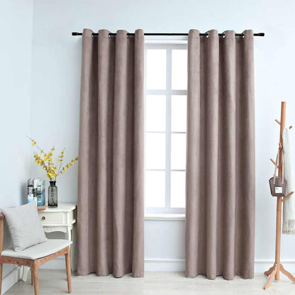 Tende Oscuranti con Anelli Metallo 2 pz Grigio Talpa 140x225 cm | homemem39