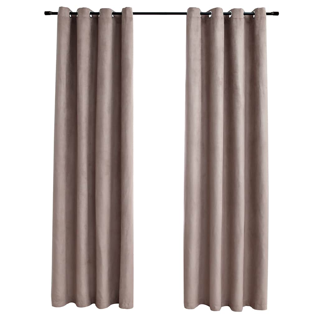 Tende Oscuranti con Anelli Metallo 2pz Grigio Talpa 140x245 cm | homemem39