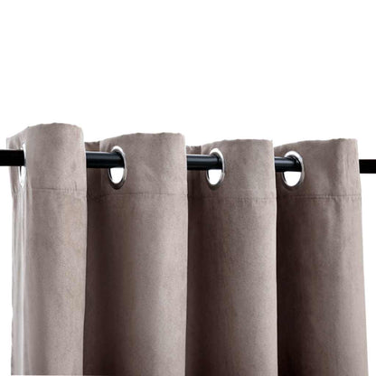 Tende Oscuranti con Anelli Metallo 2pz Grigio Talpa 140x245 cm | homemem39