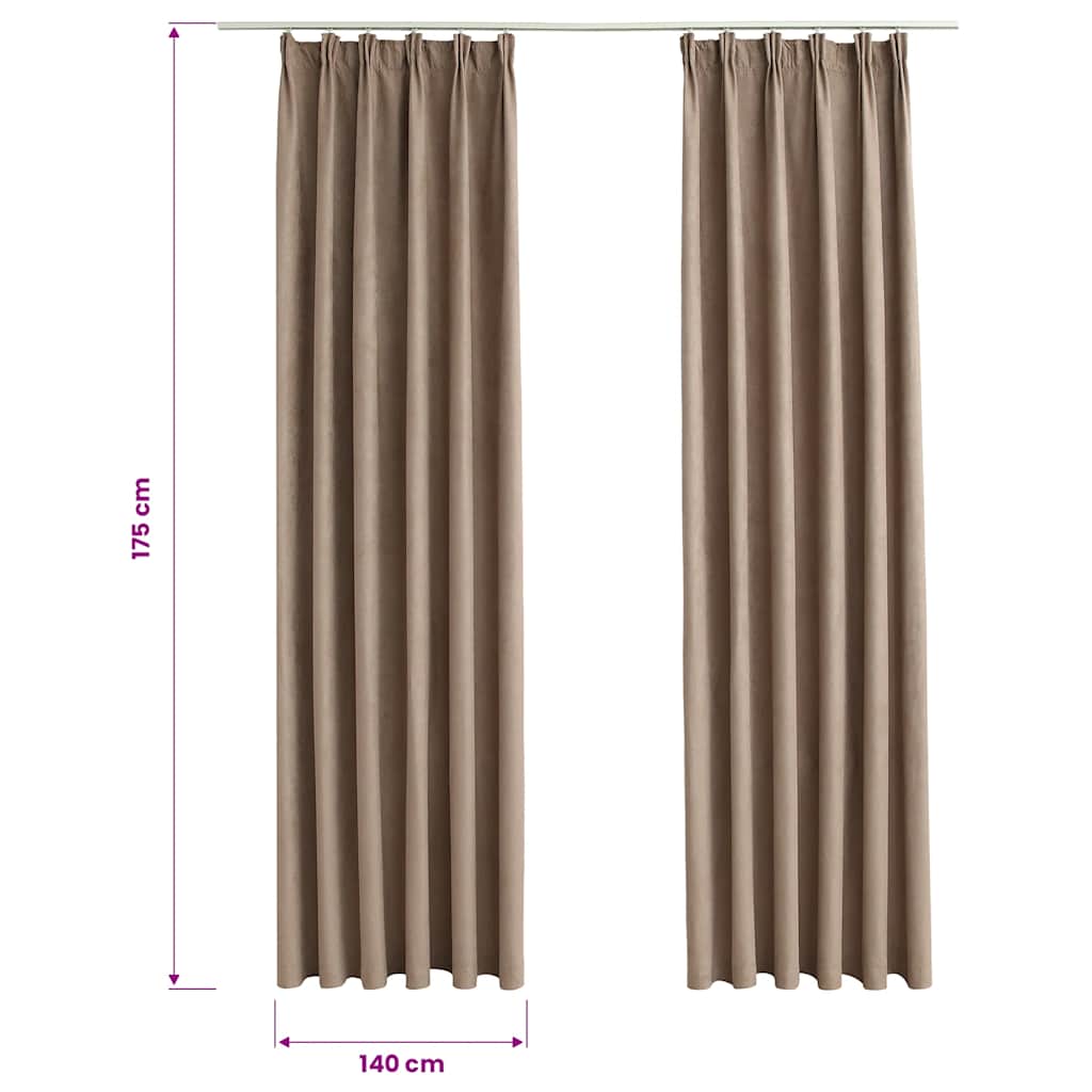 Tende Oscuranti con Ganci 2 pz Grigio Talpa 140x175 cm | homemem39