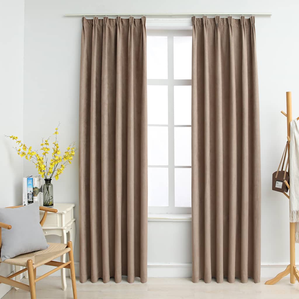 Tende Oscuranti con Ganci 2 pz Grigio Talpa 140x175 cm | homemem39