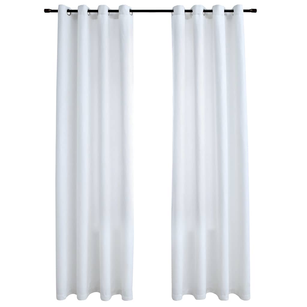 Tende Oscuranti con Anelli in Metallo 2 pz Avorio 140x225 cm | homemem39