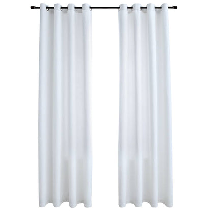 Tende Oscuranti con Anelli in Metallo 2 pz Avorio 140x245 cm | homemem39