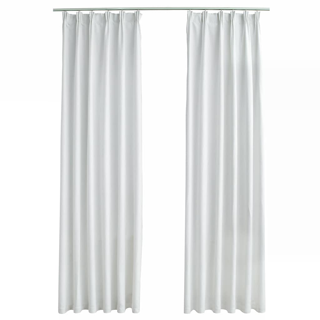 Tende Oscuranti con Ganci 2 pz Avorio 140x175 cm