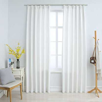 Tende Oscuranti con Ganci 2 pz Avorio 140x175 cm | homemem39