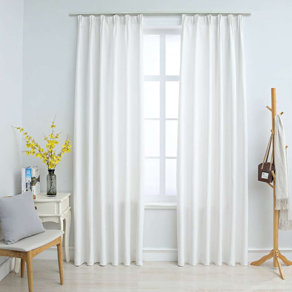 Tende Oscuranti con Ganci 2 pz Avorio 140x225 cm | homemem39