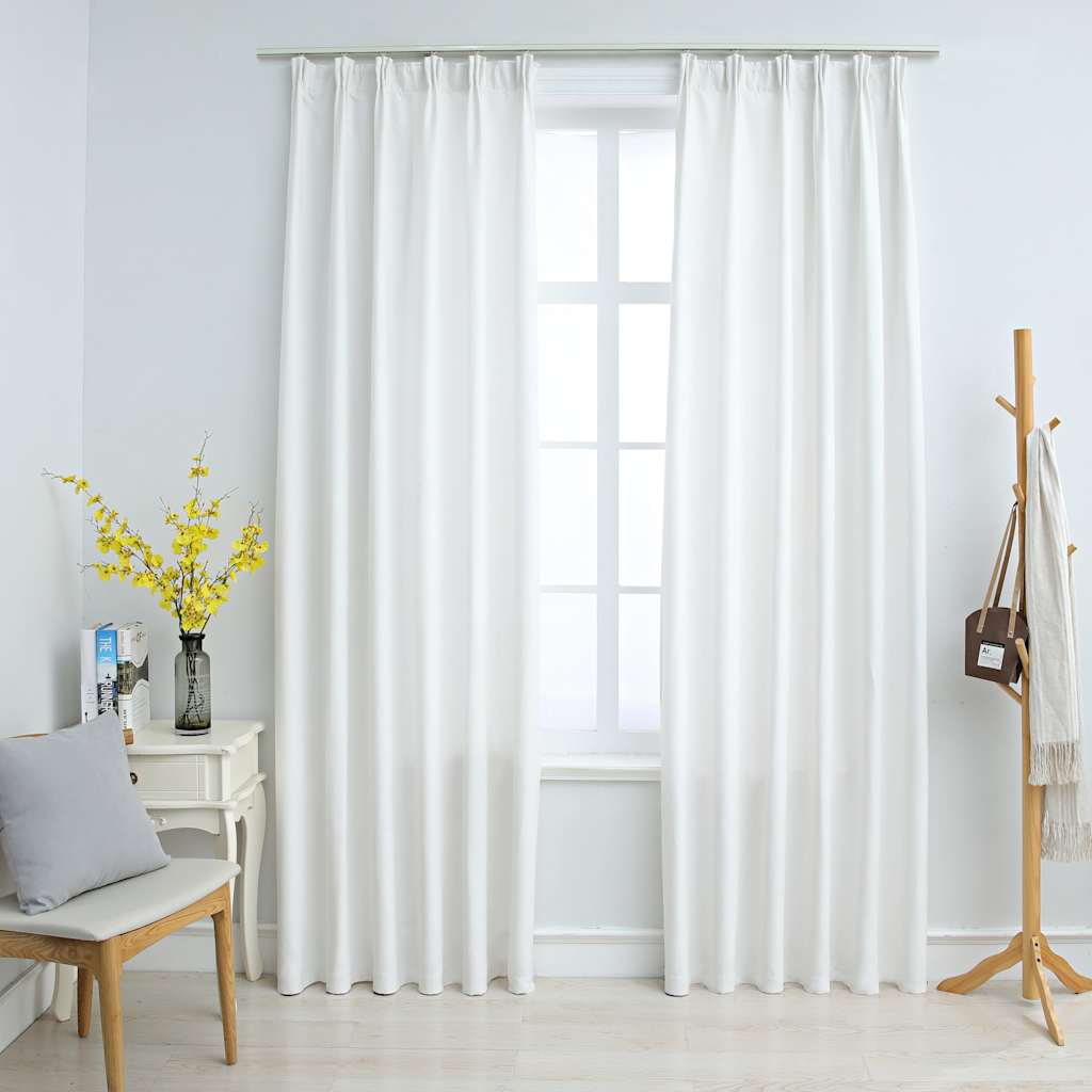 Tende Oscuranti con Ganci 2 pz Avorio 140x245 cm | homemem39