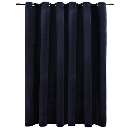 Tenda Oscurante con Anelli in Metallo Velluto Nera 290x245 cm | homemem39