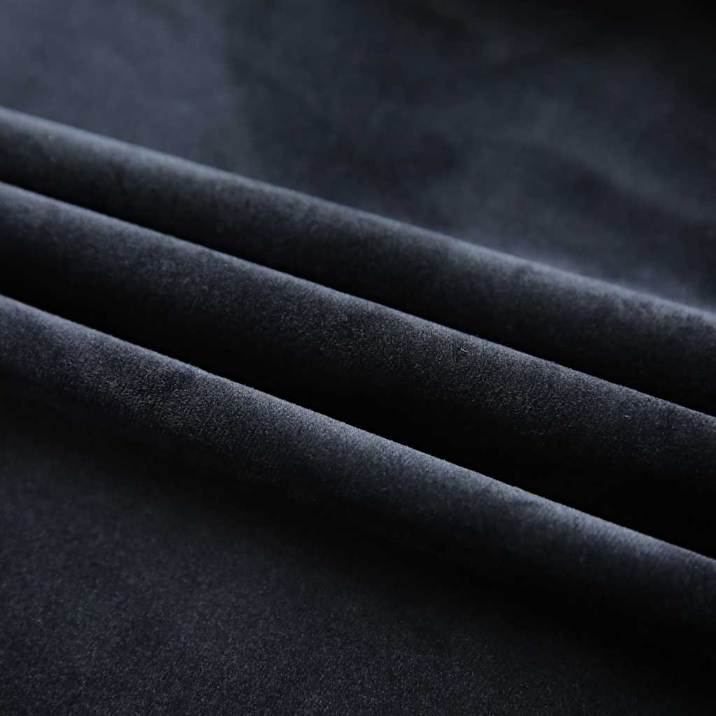 Tende Oscuranti con Ganci 2 pz Nere in Velluto 140x245 cm | homemem39
