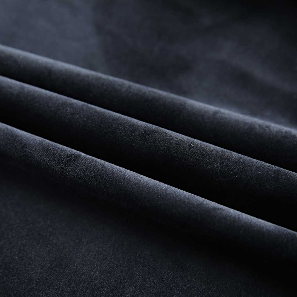 Tende Oscuranti con Ganci 2 pz Nere in Velluto 140x245 cm