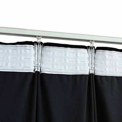 Tende Oscuranti con Ganci 2 pz Nere in Velluto 140x245 cm