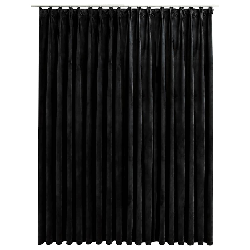 Tenda Oscurante con Ganci Nera in Velluto 290x245 cm | homemem39