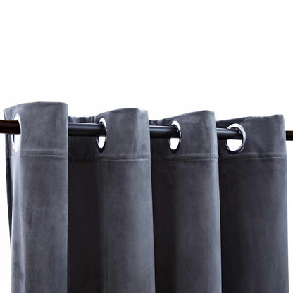 Tende Oscuranti con Anelli 2 pz Antracite in Velluto 140x225 cm | homemem39