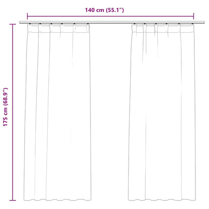 Tende Oscuranti con Ganci 2 pz Antracite in Velluto 140x175 cm