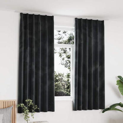 Tende Oscuranti con Ganci 2 pz Antracite in Velluto 140x175 cm