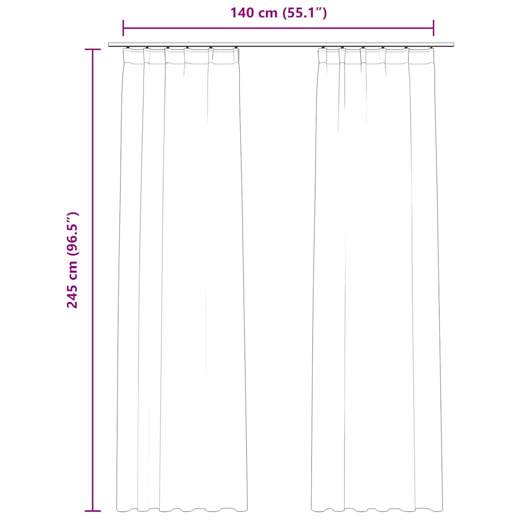 Tende Oscuranti con Ganci 2 pz Antracite in Velluto 140x245 cm | homemem39