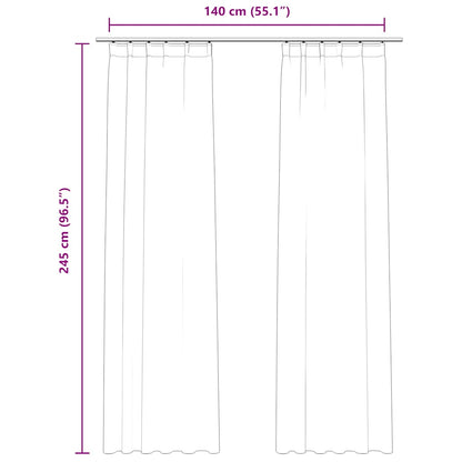 Tende Oscuranti con Ganci 2 pz Antracite in Velluto 140x245 cm | homemem39