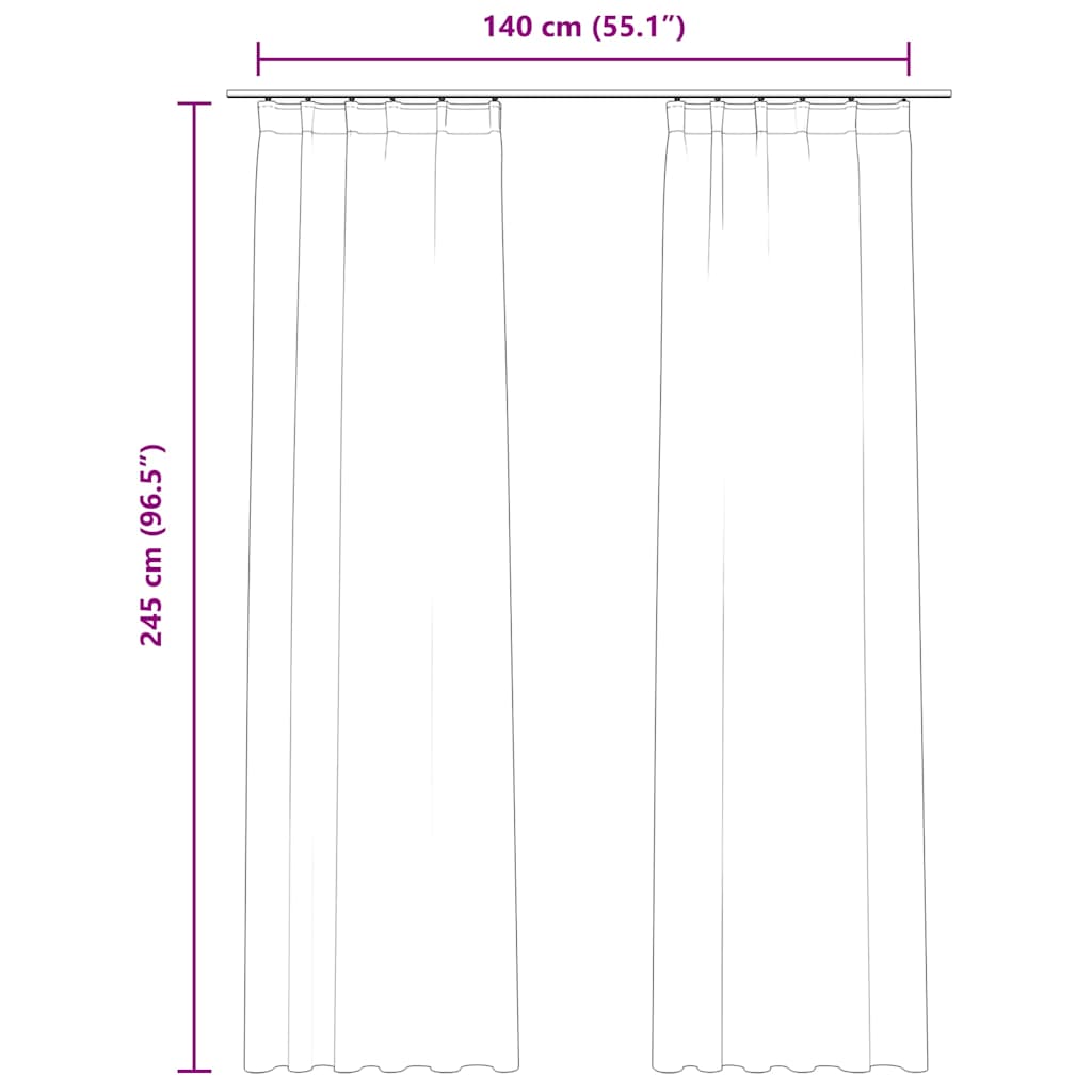 Tende Oscuranti con Ganci 2 pz Antracite in Velluto 140x245 cm