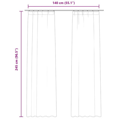 Tende Oscuranti con Ganci 2 pz Antracite in Velluto 140x245 cm