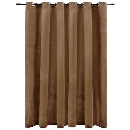 Tenda Oscurante con Anelli in Metallo Velluto Beige 290x245 cm | homemem39