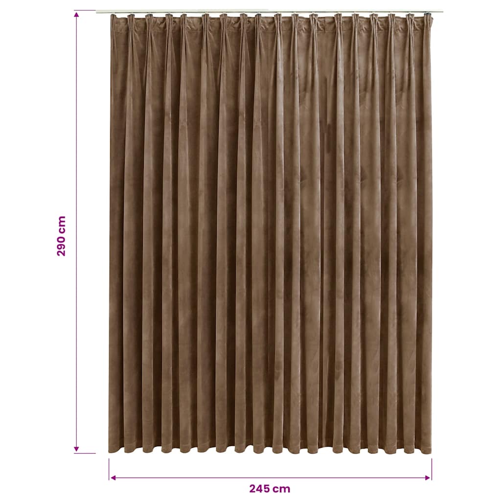 Tenda Oscurante con Ganci Beige in Velluto 290x245 cm | homemem39